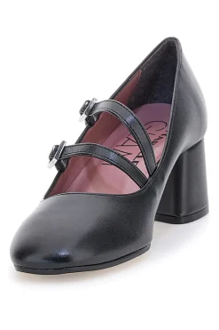 Décolleté nere con doppio cinturino e tacco largo 6716-PITTARELLO GLAM Online