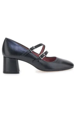 Décolleté nere con doppio cinturino e tacco largo 6716-PITTARELLO GLAM Online