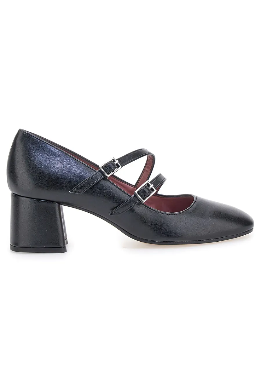 Décolleté nere con doppio cinturino e tacco largo 6716-PITTARELLO GLAM Online