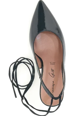 Décolleté nere con laccio alla caviglia e tacco a spillo P7045-FRANCESCA GRITTI New