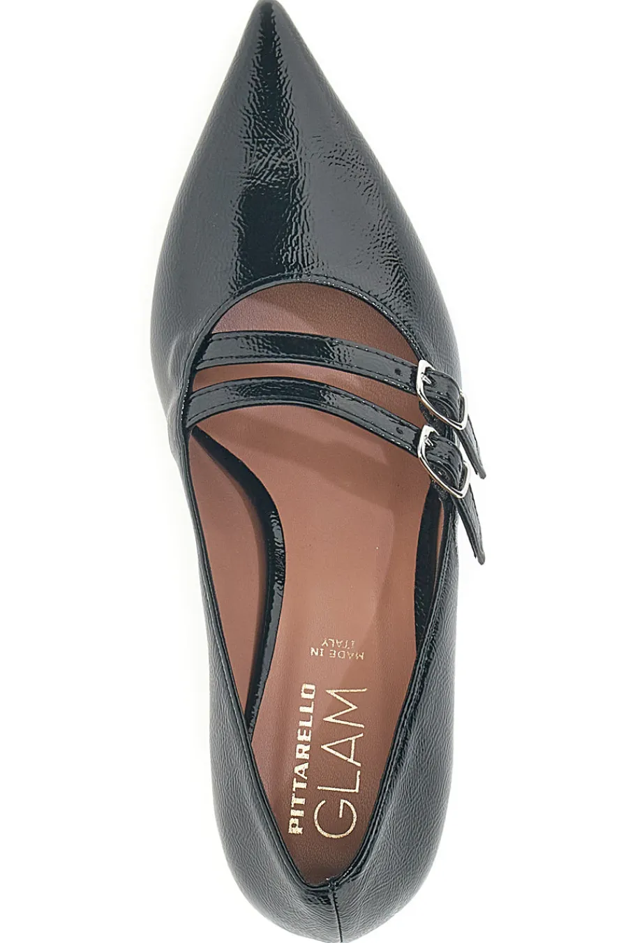 Décolleté nere con punta affusolata e doppia fibbia 3854R-PITTARELLO GLAM New
