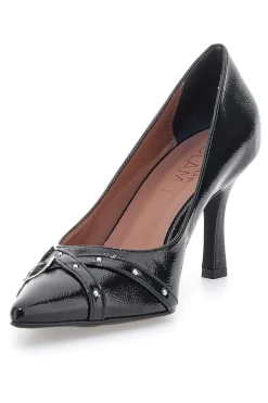 Décolleté nere con punta affusolata, fibbie e borchie 3843-PITTARELLO GLAM Discount