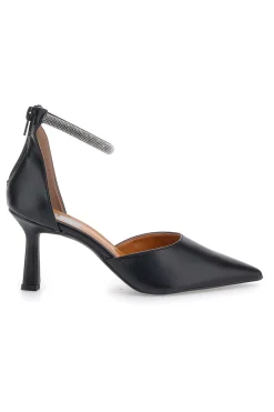 Décolleté nere con tacco a spillo e cinturino gioiello 63512-PITTARELLO LOVE Outlet