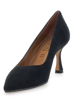 Décolleté nere in pelle scamosciata con tacco 777 Made in Italy-PITTARELLO PLUS Discount