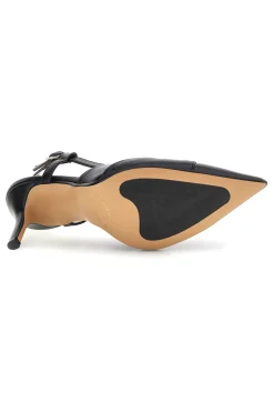 Décolleté nere in vera pelle con cinturino P7060-FRANCESCA GRITTI