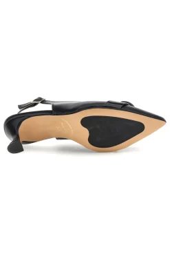 Décolleté nere in vera pelle con fibbia decorativa P0501-FRANCESCA GRITTI