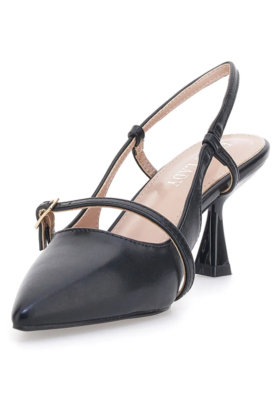 Décolleté nere slingback con cinturino P652-FIRST LADY Online
