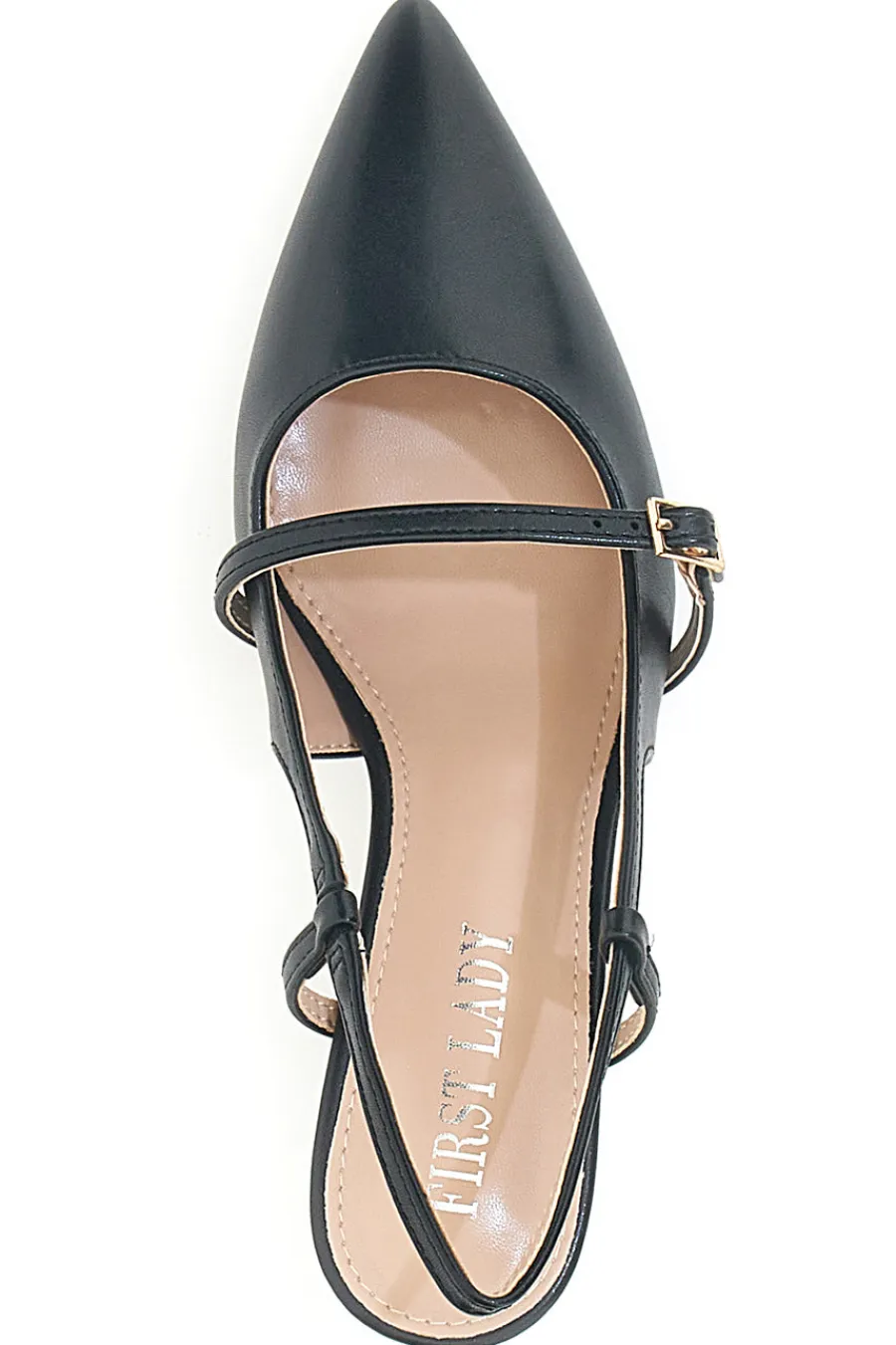 Décolleté nere slingback con cinturino P652-FIRST LADY Online