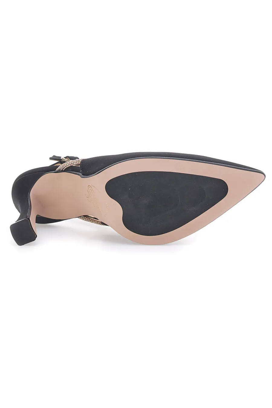 Décolleté Nere Slingback con Strass 100-PITTARELLO Discount