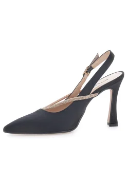 Décolleté Nere Slingback con Strass 100-PITTARELLO Discount