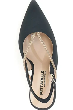 Décolleté Nere Slingback con Strass 100-PITTARELLO Discount