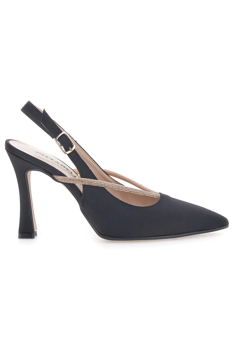 Décolleté Nere Slingback con Strass 100-PITTARELLO Discount