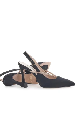 Décolleté Nere Slingback con Strass 100-PITTARELLO Discount