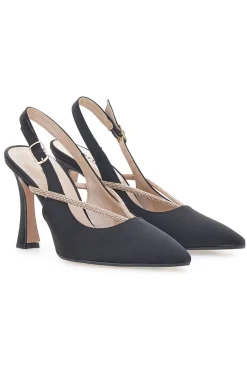 Décolleté Nere Slingback con Strass 100-PITTARELLO Discount