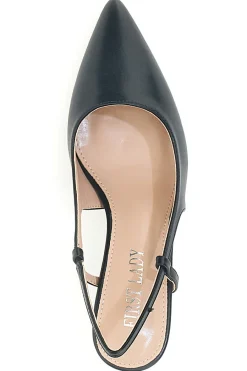 Décolleté nere slingback con tacco P653-FIRST LADY Hot