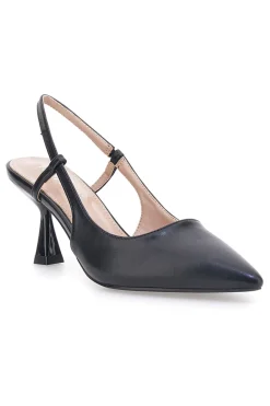 Décolleté nere slingback con tacco P653-FIRST LADY Hot