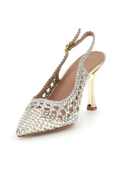 Décolleté e argento con strass e cinturino P660-FIRST LADY Hot