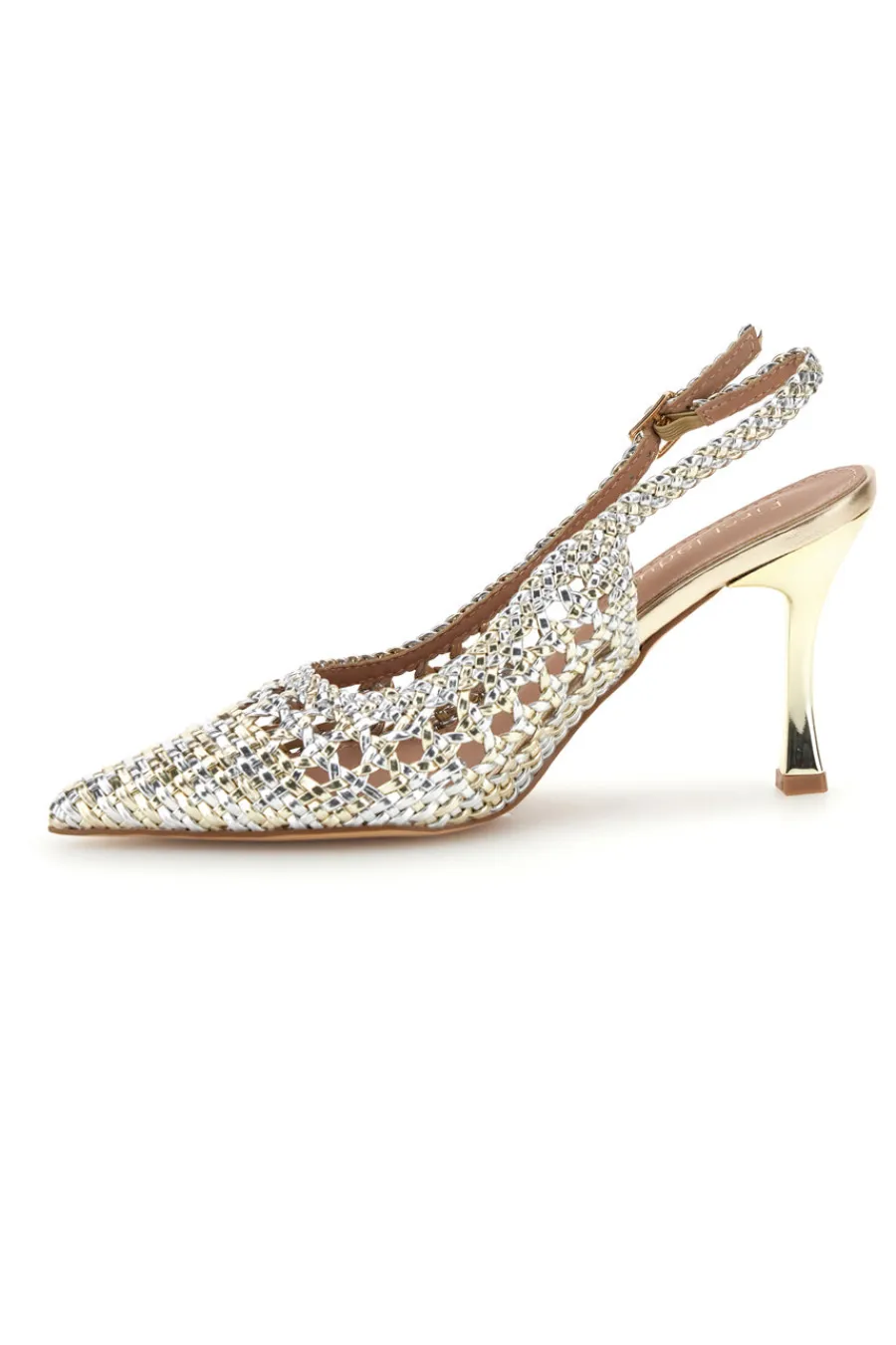 Décolleté e argento con strass e cinturino P660-FIRST LADY Hot