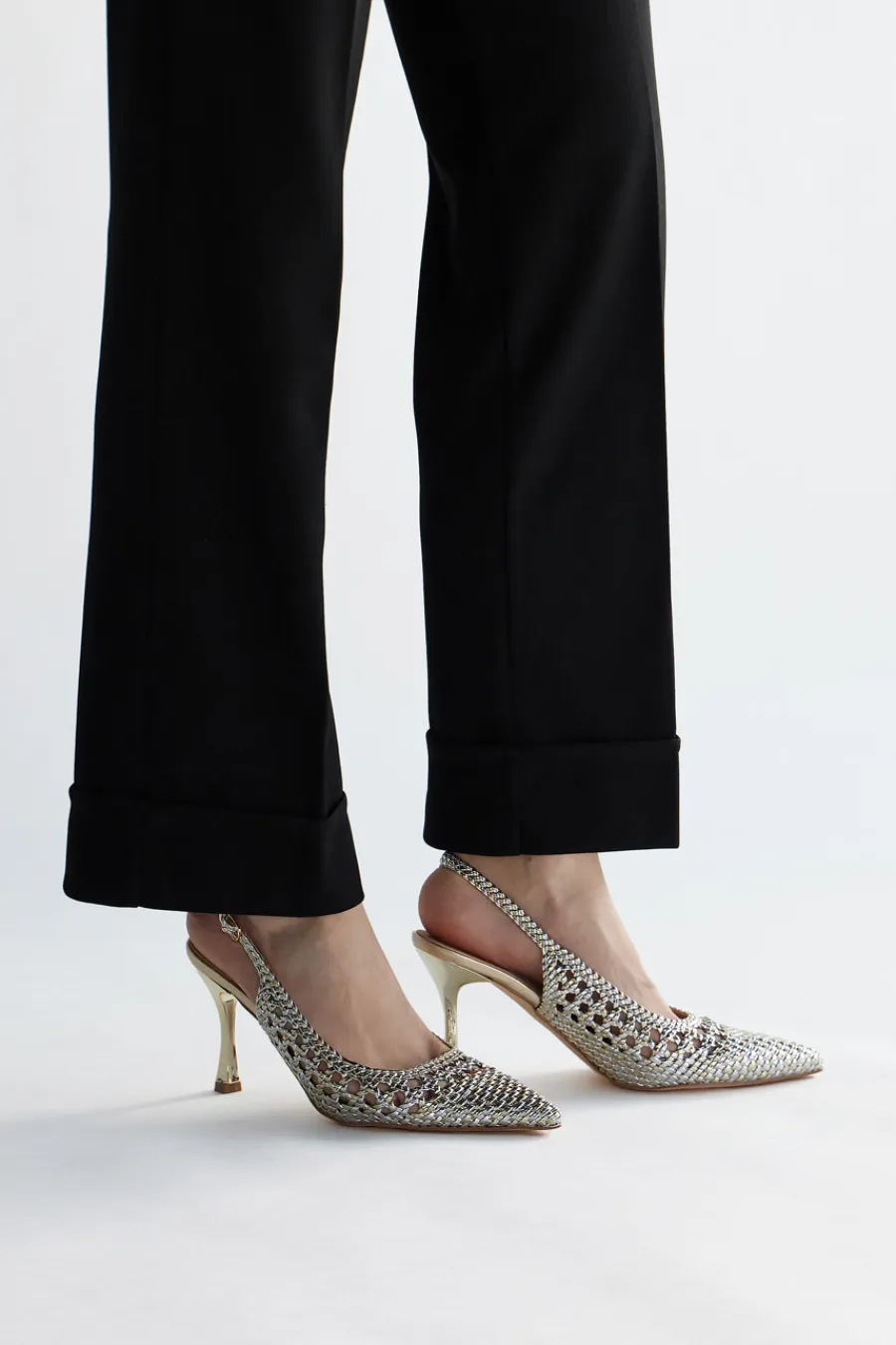Décolleté e argento con strass e cinturino P660-FIRST LADY Hot