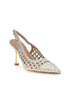 Décolleté e argento con strass e cinturino P660-FIRST LADY Hot