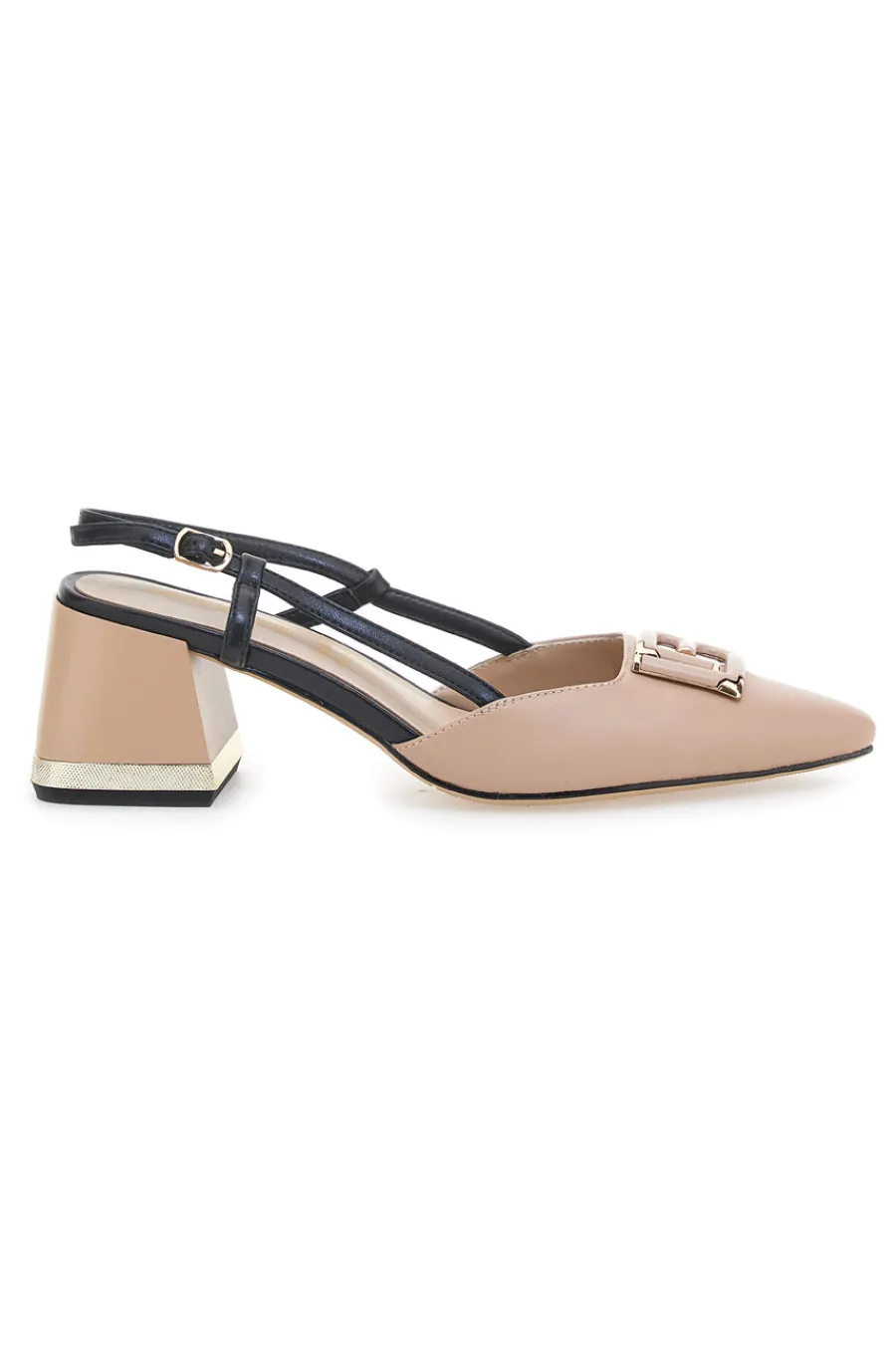 Décolleté Rosa e Nere Con Cinturino Slingback 8604-LAURA BIAGIOTTI Sale