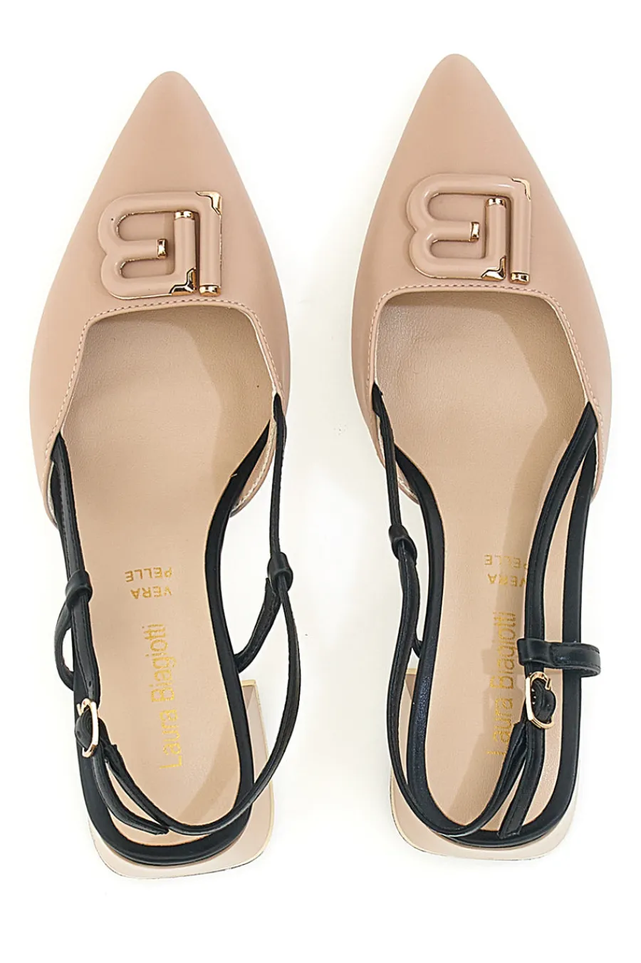 Décolleté Rosa e Nere Con Cinturino Slingback 8604-LAURA BIAGIOTTI Sale