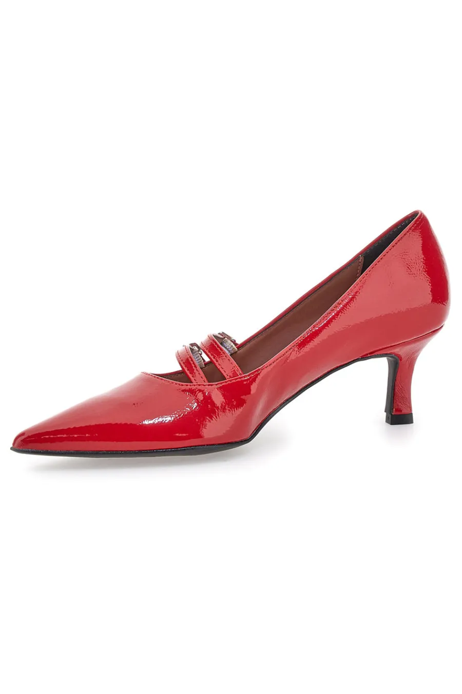 Décolleté rosse con tacco basso e doppia cinturina 3854R-PITTARELLO GLAM Online
