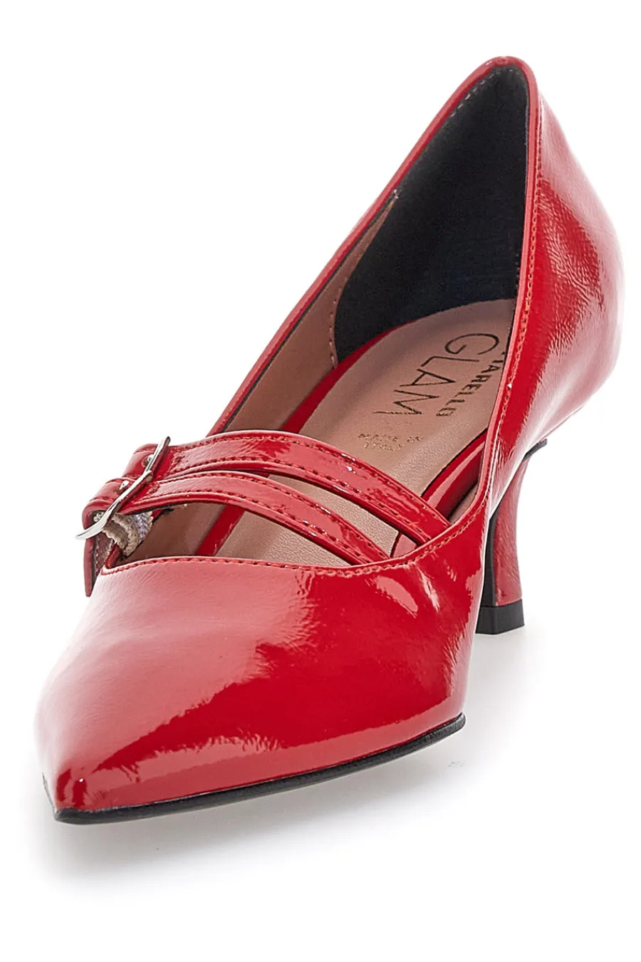 Décolleté rosse con tacco basso e doppia cinturina 3854R-PITTARELLO GLAM Online
