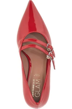 Décolleté rosse con tacco basso e doppia cinturina 3854R-PITTARELLO GLAM Online