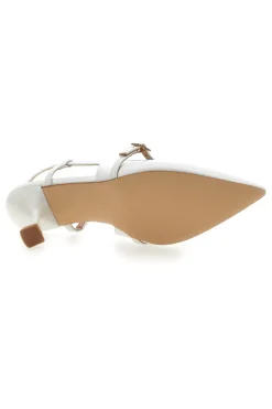 Décolleté SingBack Bianche con Tacco a Punta P530-FIRST LADY New