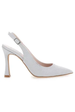 Décolleté Slingback Argento a Punta con Tacco Alto 3356-PITTARELLO LOVE Discount