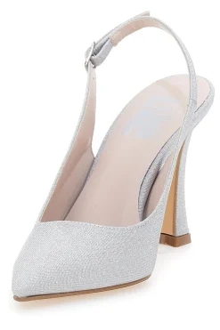 Décolleté Slingback Argento a Punta con Tacco Alto 3356-PITTARELLO LOVE Discount