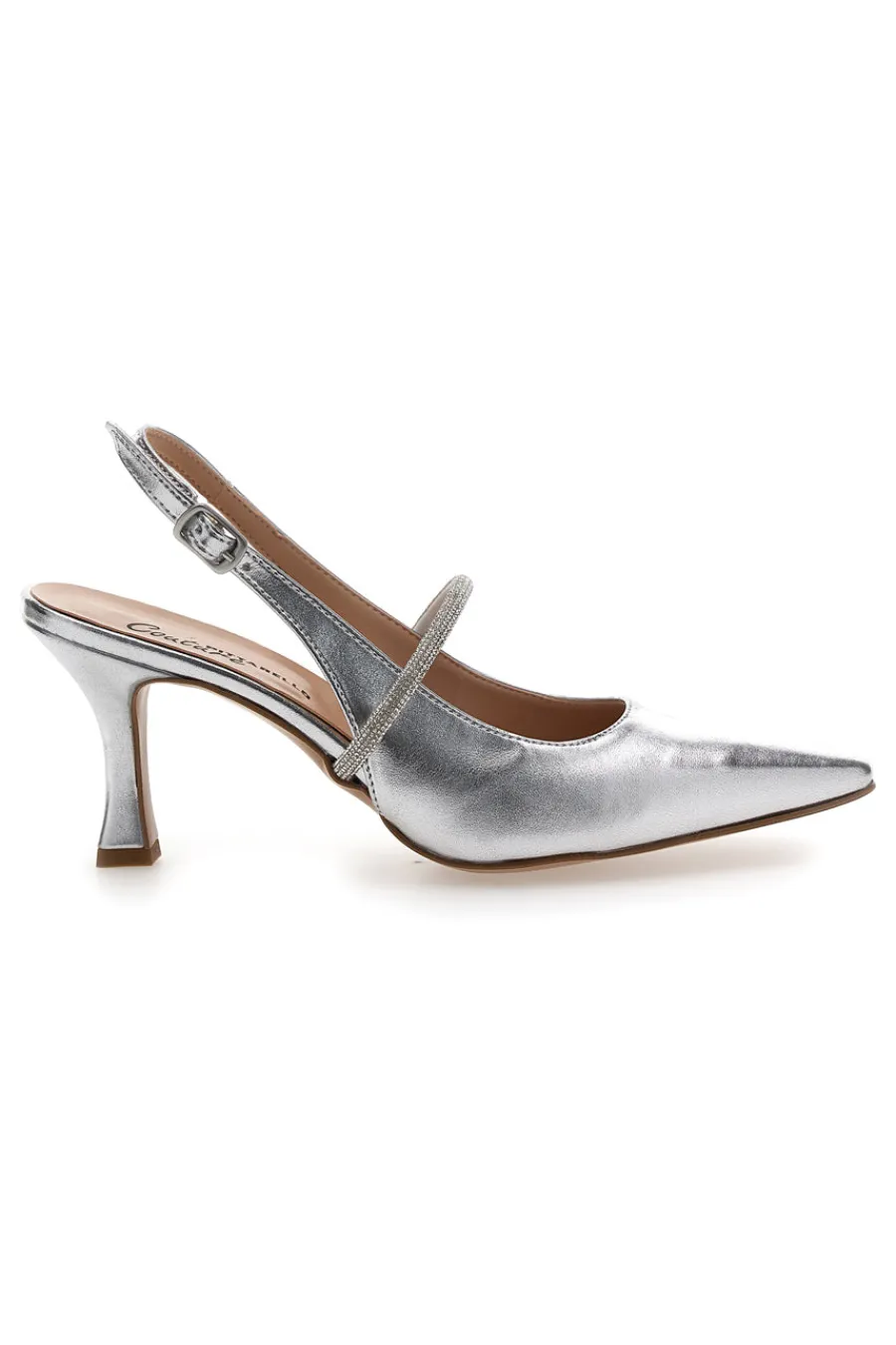 Décolleté Slingback Argento Made In Italy 8309-PITTARELLO COUTURE Clearance