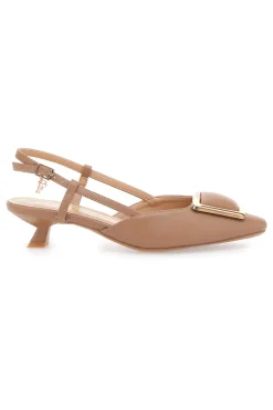 Décolleté Slingback Beige con Dettaglio Geometrico Effetto Cromato F212-FERRE' Hot