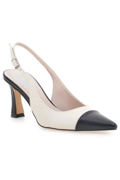 Décolleté Slingback Beige e Nere A Punta Made in Italy 256-PITTARELLO LOVE Outlet