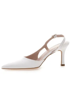 Décolleté slingback bianca con tacco 3997-PITTARELLO GLAM New