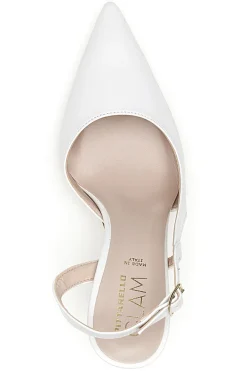 Décolleté slingback bianca con tacco 3997-PITTARELLO GLAM New