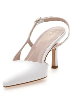 Décolleté slingback bianca con tacco 3997-PITTARELLO GLAM New