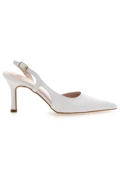 Décolleté slingback bianca con tacco 3997-PITTARELLO GLAM New