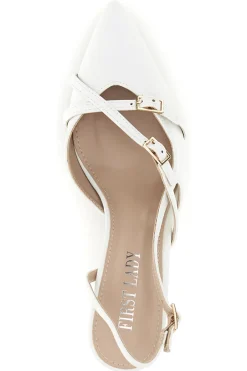 Décolleté slingback bianche con cinturini P655-FIRST LADY Outlet