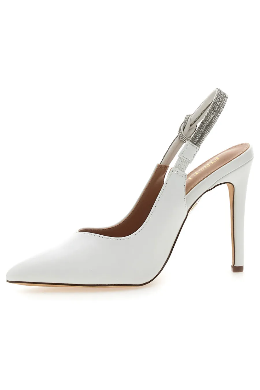 Décolleté Slingback Bianche con Tacco Alto P528-FIRST LADY Sale