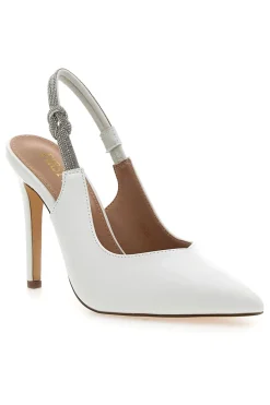 Décolleté Slingback Bianche con Tacco Alto P528-FIRST LADY Sale