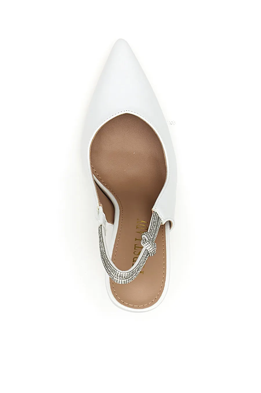 Décolleté Slingback Bianche con Tacco Alto P528-FIRST LADY Sale