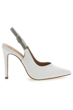 Décolleté Slingback Bianche con Tacco Alto P528-FIRST LADY Sale