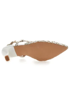 Décolleté slingback bianche intrecciate con tacco basso 1601-MON DIEU Hot