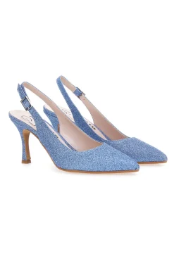 Décolleté Slingback Celesti con Brillantini PITTARELLO CLASS 5171-PITTARELLO GLAM Discount