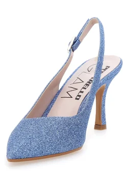 Décolleté Slingback Celesti con Brillantini PITTARELLO CLASS 5171-PITTARELLO GLAM Discount