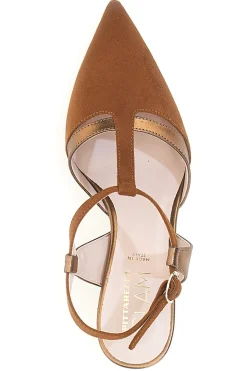 Décolleté slingback marrone con cinturino Made in Italy 4003-PITTARELLO GLAM Outlet