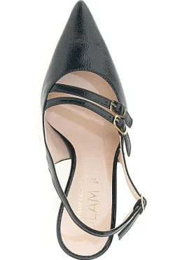 Décolleté Slingback Nere a Punta Effetto Vernice 3591-PITTARELLO GLAM Sale