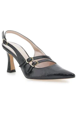 Décolleté Slingback Nere a Punta Effetto Vernice 3591-PITTARELLO GLAM Sale